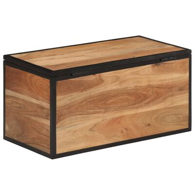 vidaXL Boîte de rangement 60x30x30 cm bois massif d'acacia et fer