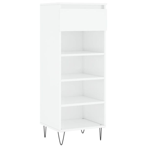vidaXL Armoire &agrave; chaussures Blanc brillant 40x36x105cm Bois ing&eacute;nierie