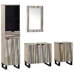 vidaXL Ensemble de mobilier de salle de bain 4 pcs Brun Noy&eacute;