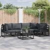vidaXL Ensemble de canap&eacute; de jardin avec coussin 5 pcs Noir Aluminium