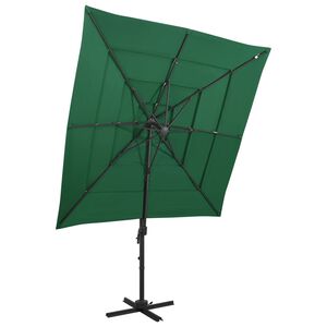 vidaXL Parasol de jardin &agrave; 4 niveaux avec m&acirc;t en aluminium vert