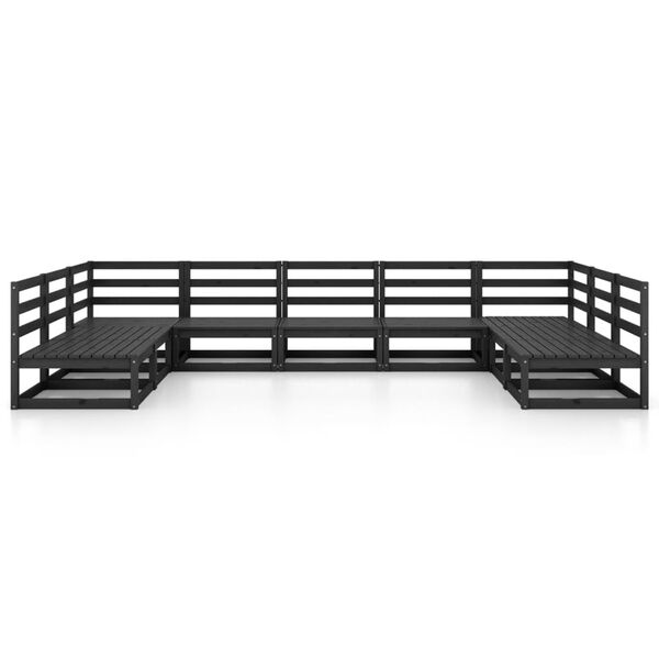vidaXL Salon de jardin 9 pcs bois de pin massif