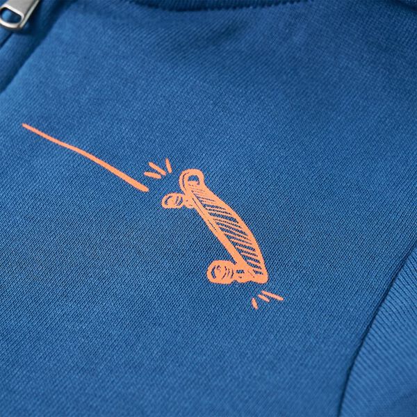 Sweatshirt &agrave; capuche fermeture &eacute;clair enfants bleu 116