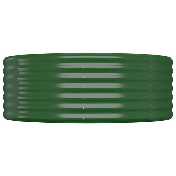 vidaXL Lit sur&eacute;lev&eacute; de jardin Acier galvanis&eacute; 322x100x36cm Vert