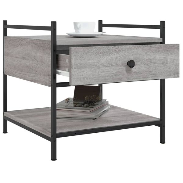 vidaXL Table basse sonoma gris 50x50x50 cm bois d'ing&eacute;nierie