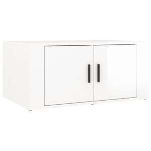 vidaXL Table basse Blanc brillant 80x50x36 cm Bois d'ing&eacute;nierie