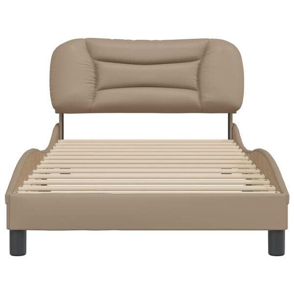 vidaXL Cadre de lit sans matelas Hvar cappuccino 100x200 cm similicuir