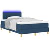 vidaXL Lit &agrave; ressort LED avec matelas avec LED Bleu 120 x 200 cm tissu