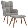 vidaXL Chaise de relaxation avec repose-pied Gris clair Velours
