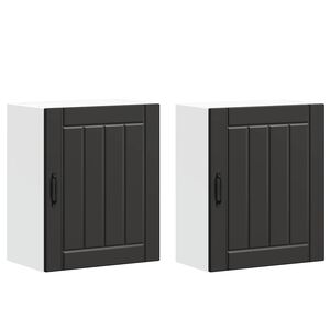 vidaXL Armoires murales de cuisine 2 pcs Lucca en bois d'ing&eacute;nierie noir