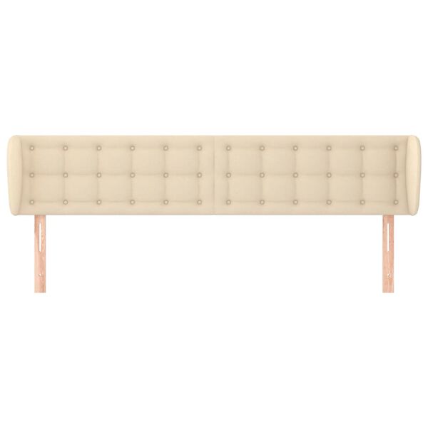 vidaXL T&ecirc;te de lit avec oreilles Cr&egrave;me 183x23x78/88 cm Tissu