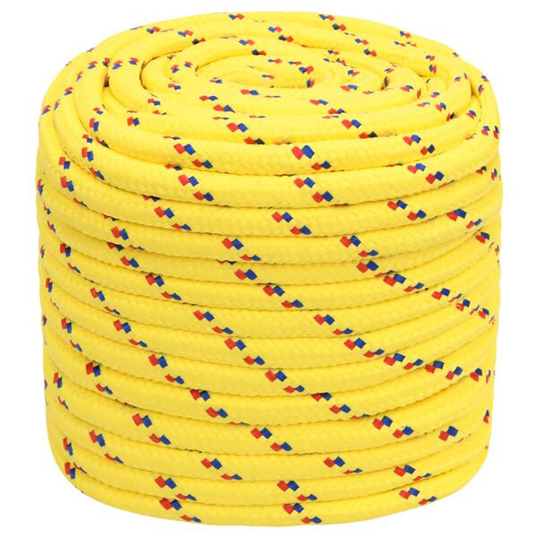 vidaXL Corde de bateau Jaune 18 mm 100 m Polypropyl&egrave;ne