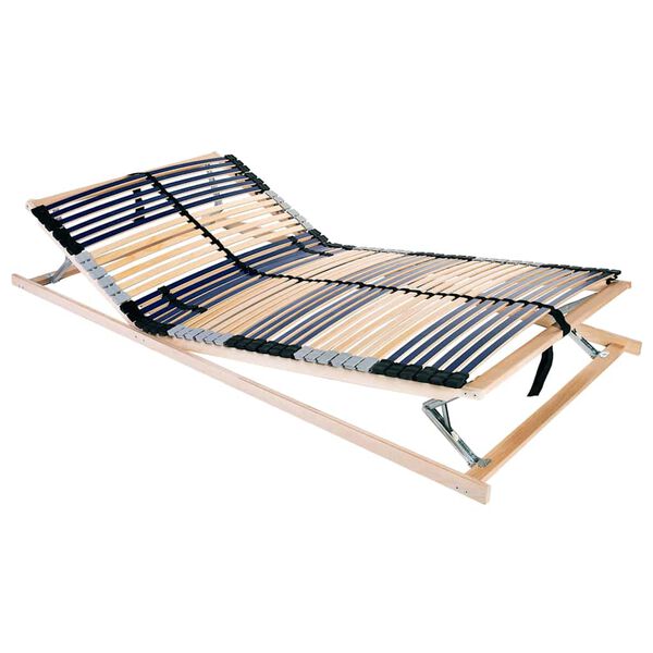 vidaXL Sommier &agrave; lattes Marron 140 x 190 cm Bois de h&ecirc;tre massif