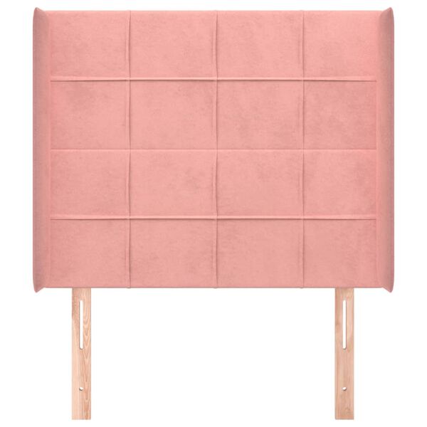 vidaXL T&ecirc;te de lit avec oreilles Rose 93x16x118/128 cm Velours