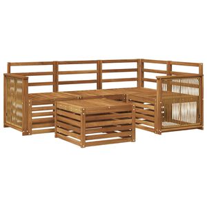 vidaXL Ensemble de canap&eacute;s d'ext&eacute;rieur 5 pcs Naturel 59 x 59 x 37 cm