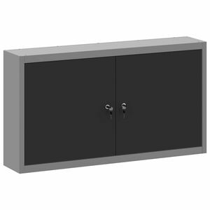 vidaXL Armoire &agrave; outils avec &eacute;tag&egrave;re Noir et gris 50 x 20 x 55 cm