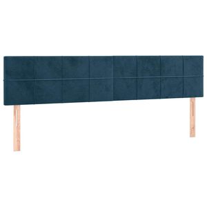 vidaXL T&ecirc;tes de lit Bleu fonc&eacute; 180 x 5 x 78/88 cm Velours