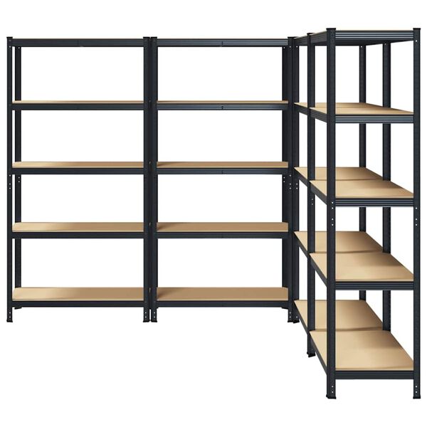 vidaXL &Eacute;tag&egrave;res de rangement 5 niveaux 4 pcs acier bois d'ing&eacute;nierie