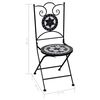 vidaXL Ensemble de bistro 3 pcs mosa&iuml;que Carreau c&eacute;ramique noir Blanc