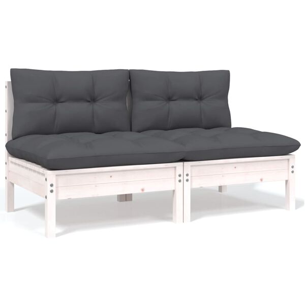 vidaXL Salon de jardin 9 pcs avec coussins bois de pin massif