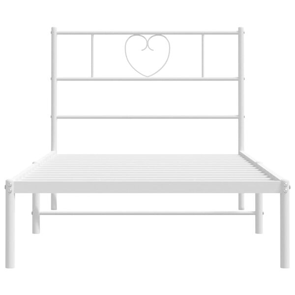 vidaXL Cadre de lit métal sans matelas et tête de lit blanc 107x203 cm