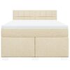 vidaXL Sommier &agrave; lattes de lit avec matelas Cr&egrave;me 160x200 cm Tissu