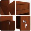 vidaXL Bo&icirc;te de d&eacute;p&ocirc;t de colis Rouill&eacute; 41 x 38 x 103 cm Acier patin&eacute;