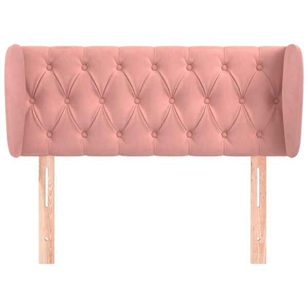 vidaXL T&ecirc;te de lit avec oreilles Rose 103x23x78/88 cm Velours