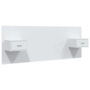 vidaXL T&ecirc;te de lit avec armoires Blanc Bois d'ing&eacute;nierie