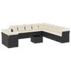 vidaXL Salon de jardin 12 pcs avec coussins noir r&eacute;sine tress&eacute;e