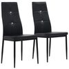vidaXL Chaises &agrave; manger lot de 2 noir similicuir