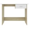 vidaXL Bureau Blanc et ch&ecirc;ne sonoma 100 x 50 x 76 cm Agglom&eacute;r&eacute;