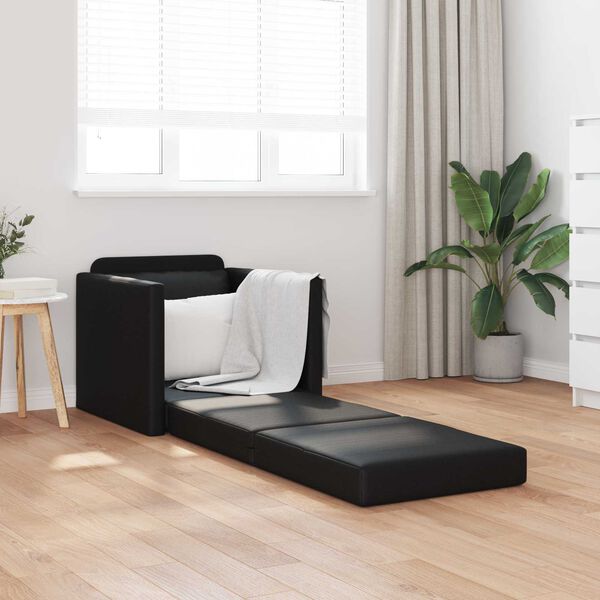 vidaXL Canap&eacute;-Lit 60cm Noir Simili cuir