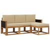 vidaXL Ensemble de canap&eacute;s d'ext&eacute;rieur avec coussin 4 pcs Naturel