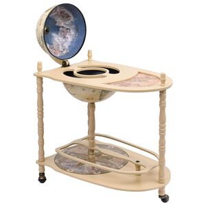 vidaXL Support de vin autoportant globe Bois d'eucalyptus Vert