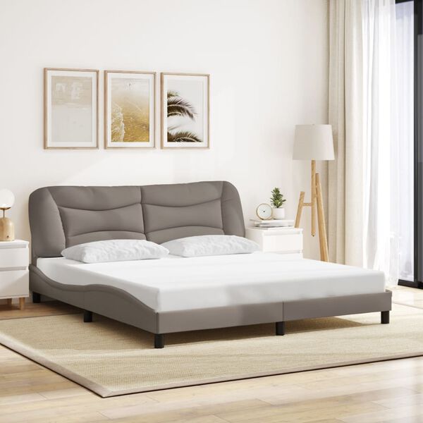 vidaXL Cadre de lit sans matelas Hvar taupe 180x200 cm tissu