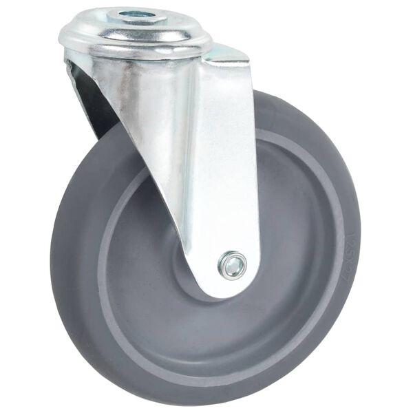 vidaXL 16 pcs Roulettes pivotantes &agrave; trou de boulon 125 mm