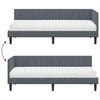 vidaXL Cadre de lit d'angle avec matelas 2 pcs Gris Velours
