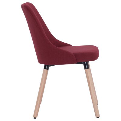 283633 vidaXL Dining Chairs 2 pcs Wine Red Fabric