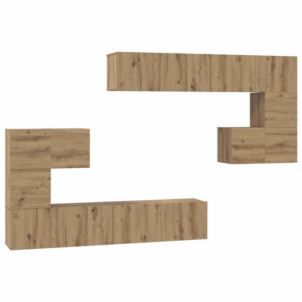 vidaXL Unites TV Montage mural 4 pcs Ch&ecirc;ne artisanal Bois d'ing&eacute;nierie