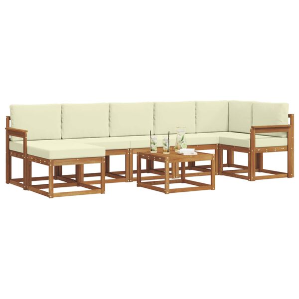 vidaXL Ensemble de canap&eacute;s d'ext&eacute;rieur 8 pcs Naturel et Cr&egrave;me
