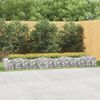 vidaXL Lit sur&eacute;lev&eacute; &agrave; gabions arqu&eacute; 400x100x50 cm Fer galvanis&eacute;