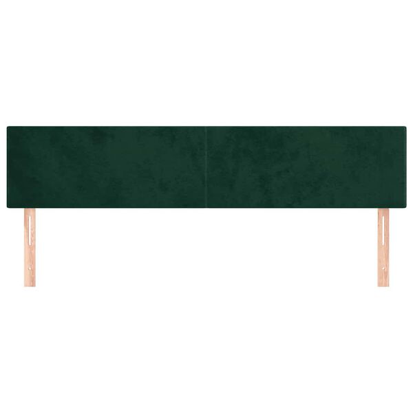 vidaXL T&ecirc;tes de lit 2 pcs Vert fonc&eacute; 80x5x78/88 cm Velours