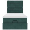 vidaXL Cadre de lit ottoman avec matelas vert foncé 90x190 cm velours