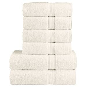 vidaXL Ensemble de serviettes de qualit&eacute; sup&eacute;rieure SOLUND 6 pcs cr&egrave;me