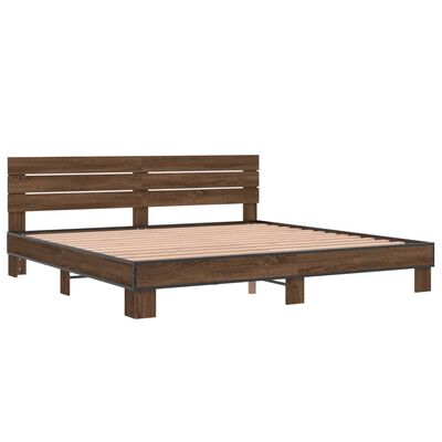 vidaXL Cadre de lit sans matelas chêne marron 180x200 cm