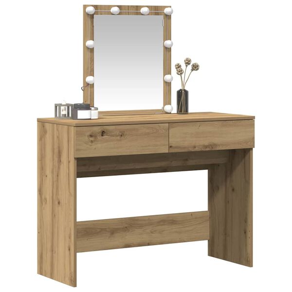 vidaXL Table de Toilette avec tiroir Ch&ecirc;ne artisanal 100 x 40 x 130 cm