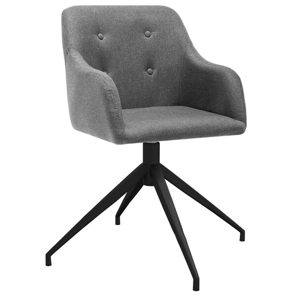 vidaXL Chaises pivotantes &agrave; manger lot de 2 Gris clair Tissu