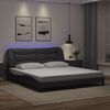 vidaXL Cadre de lit avec LED sans matelas Hvar gris 180x200 cm