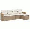 vidaXL Salon de jardin avec coussins 5 pcs beige r&eacute;sine tress&eacute;e